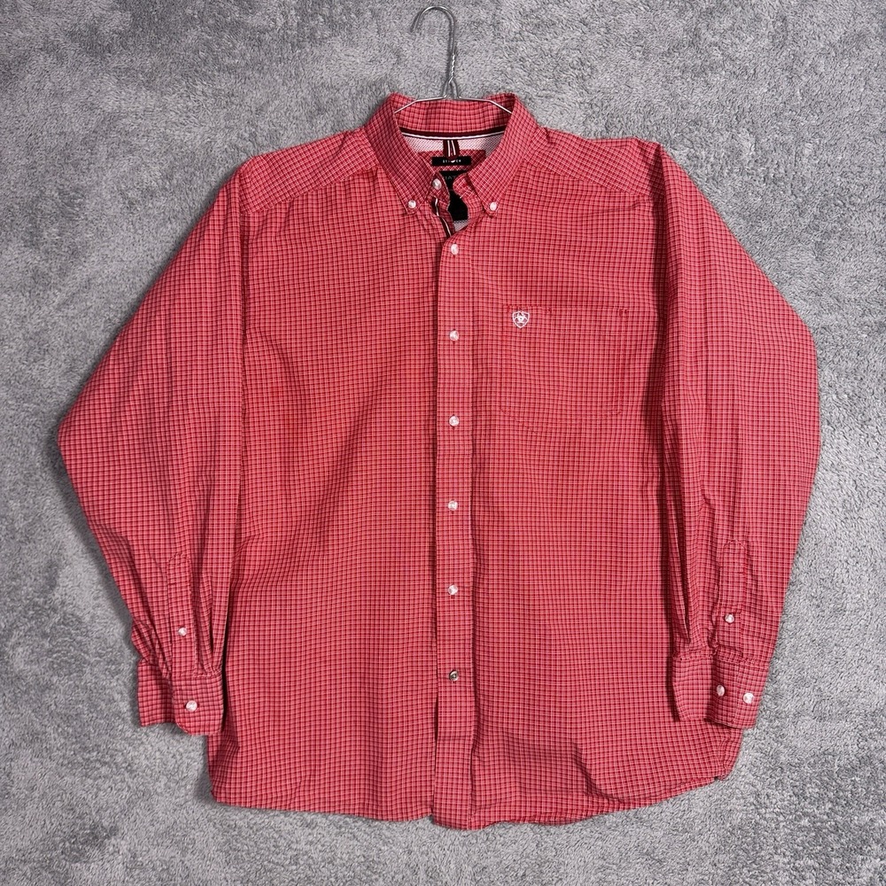 Ariat Pro Series Shirt Mens L Stretch Mesh Vent Utility Workwear Check